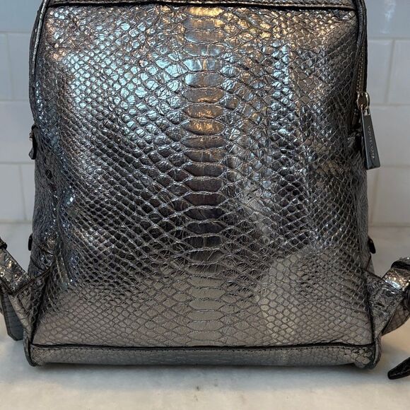 Michael Kors Rhea Metallic Snake-Embossed-Leather Backpack - HTF - Picture 8 of 15